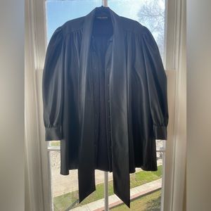 Black vegan leather jacket by Alberto Audenino, S